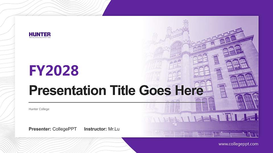 Hunter College Academic Presentation/Research Findings Report PPT Template16:9 ratio PPT effect preview image1