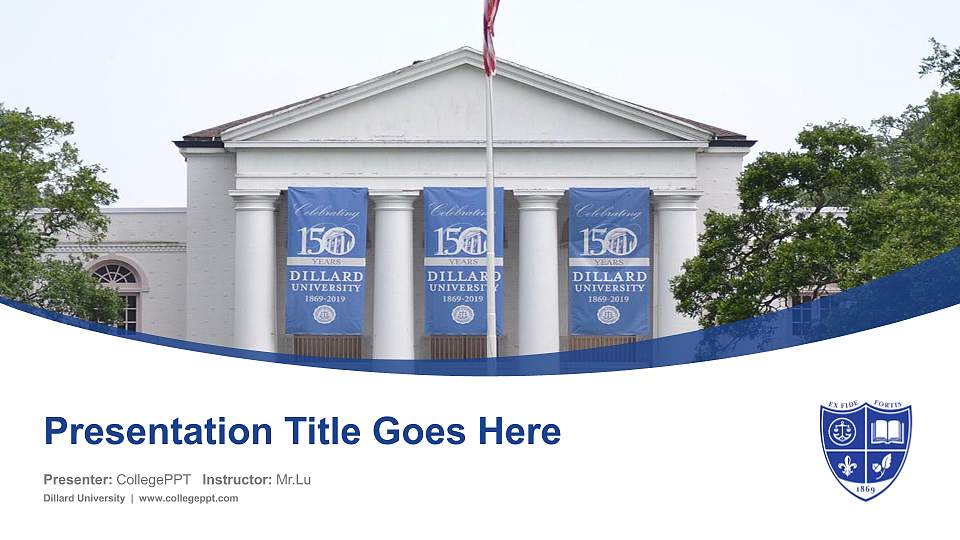 Dillard University Course/Courseware Creation PPT Template16:9 ratio PPT effect preview image1