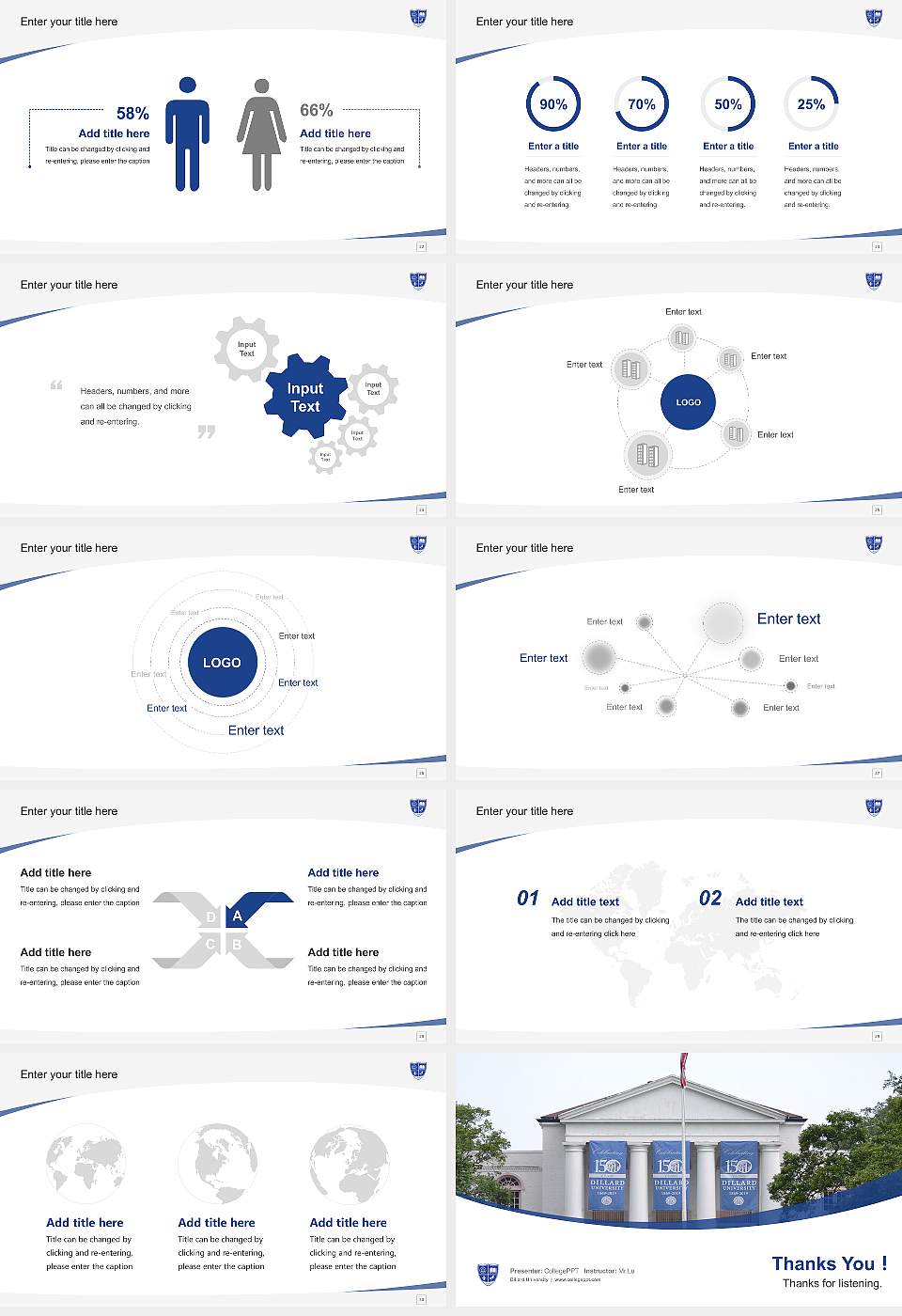 Dillard University Course/Courseware Creation PPT Template16:9 ratio PPT effect preview image4