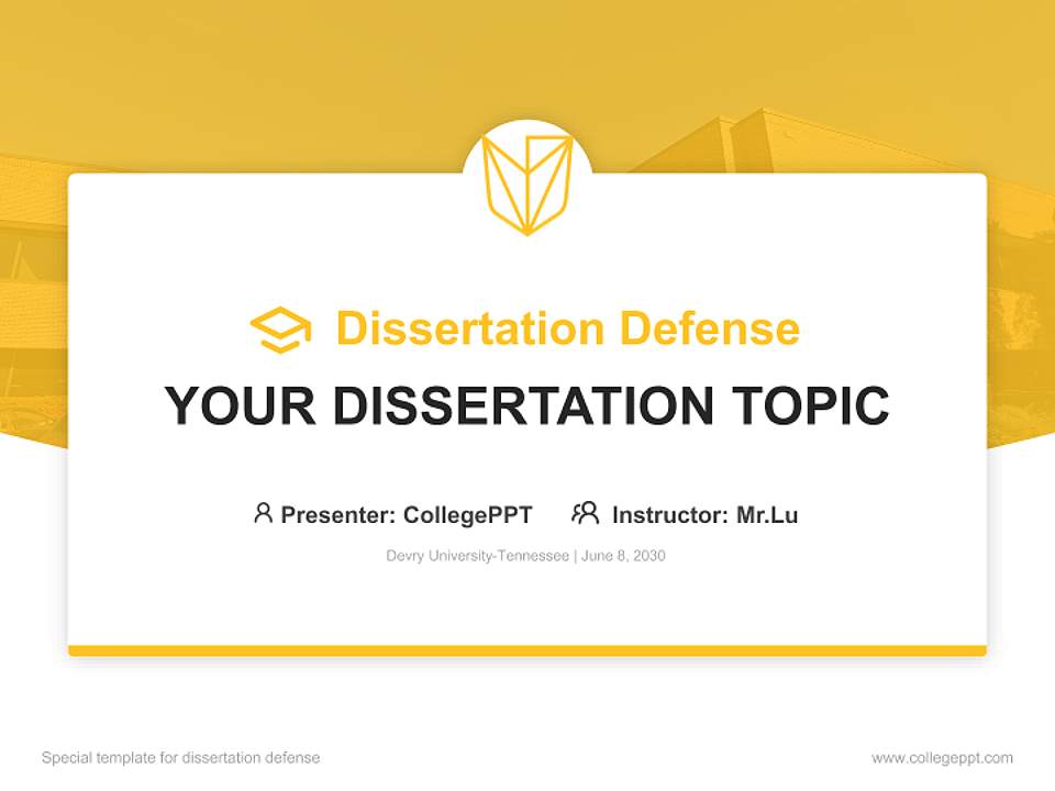 Devry University-Tennessee Graduation Thesis Defense PPT Template4:3 ratio PPT effect preview image7