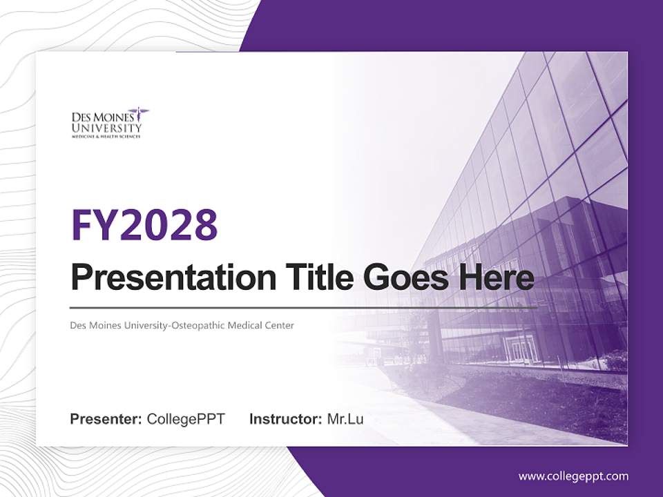 Des Moines University-Osteopathic Medical Center Academic Presentation/Research Findings Report PPT Template4:3 ratio PPT effect preview image5