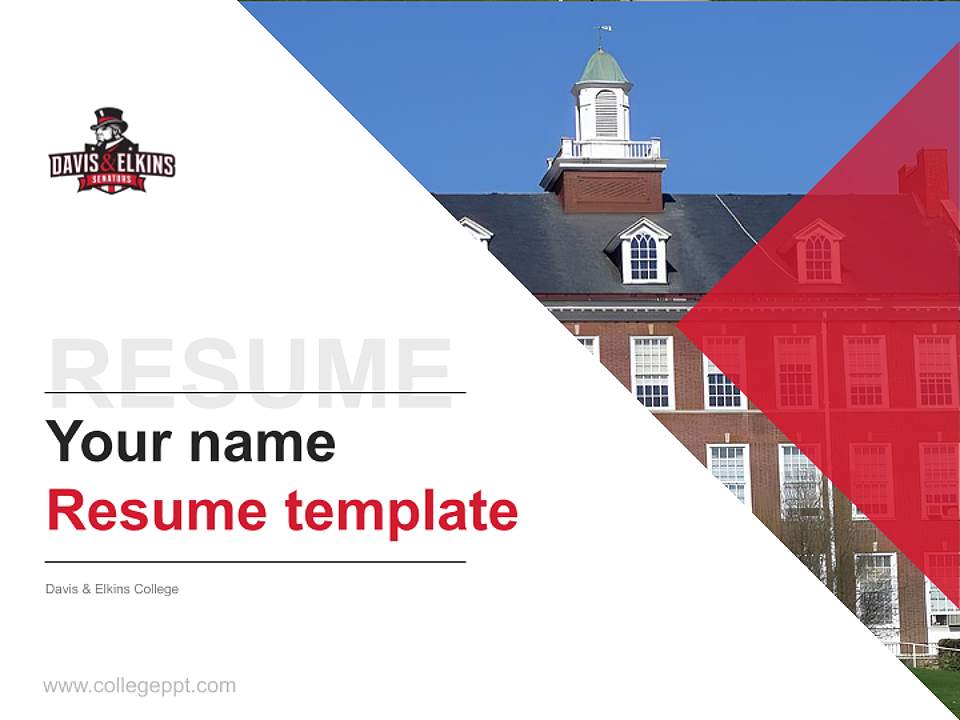 Davis & Elkins College Resume PPT Template4:3 ratio PPT effect preview image5