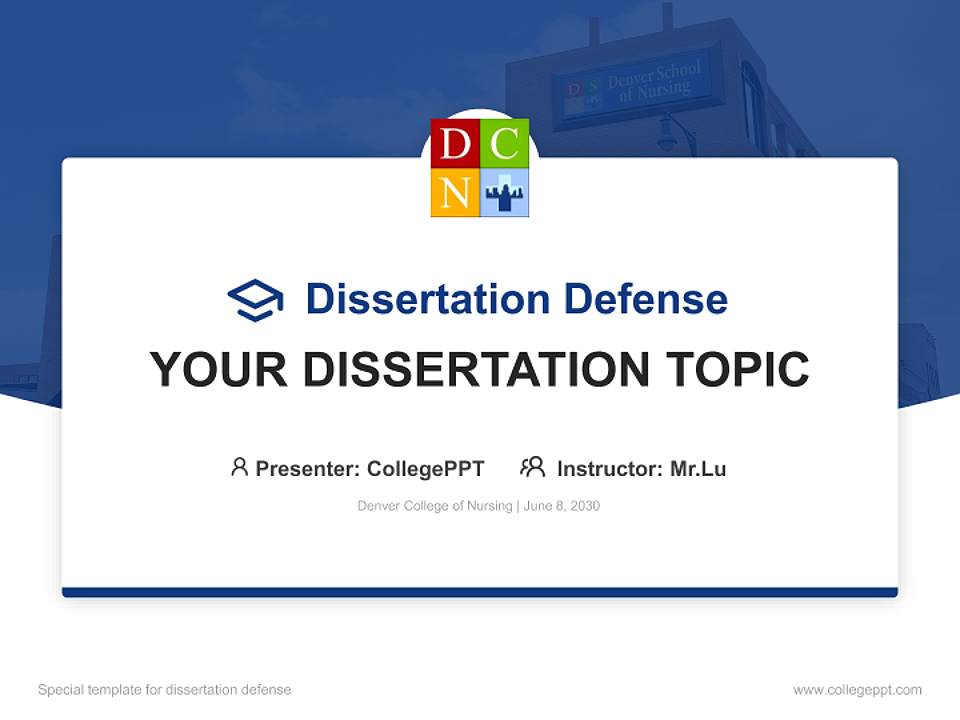 Denver College of Nursing Graduation Thesis Defense PPT Template4:3 ratio PPT effect preview image7