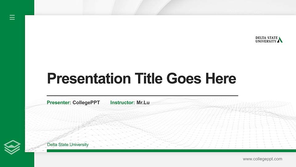 Delta State University Thesis Proposal/Graduation Defense PPT Template16:9 ratio PPT effect preview image