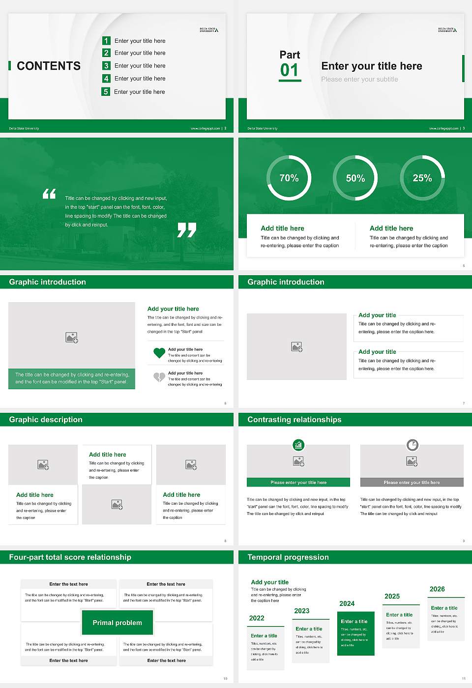 Delta State University Thesis Proposal/Graduation Defense PPT Template16:9 ratio PPT effect preview image2