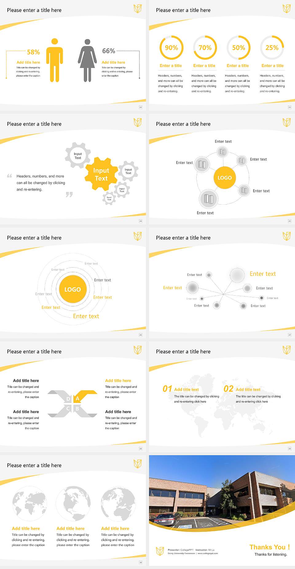 Devry University-Tennessee Course/Courseware Creation PPT Template4:3 ratio PPT effect preview image4