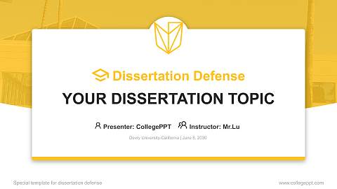 Devry University-California Graduation Thesis Defense PPT Template