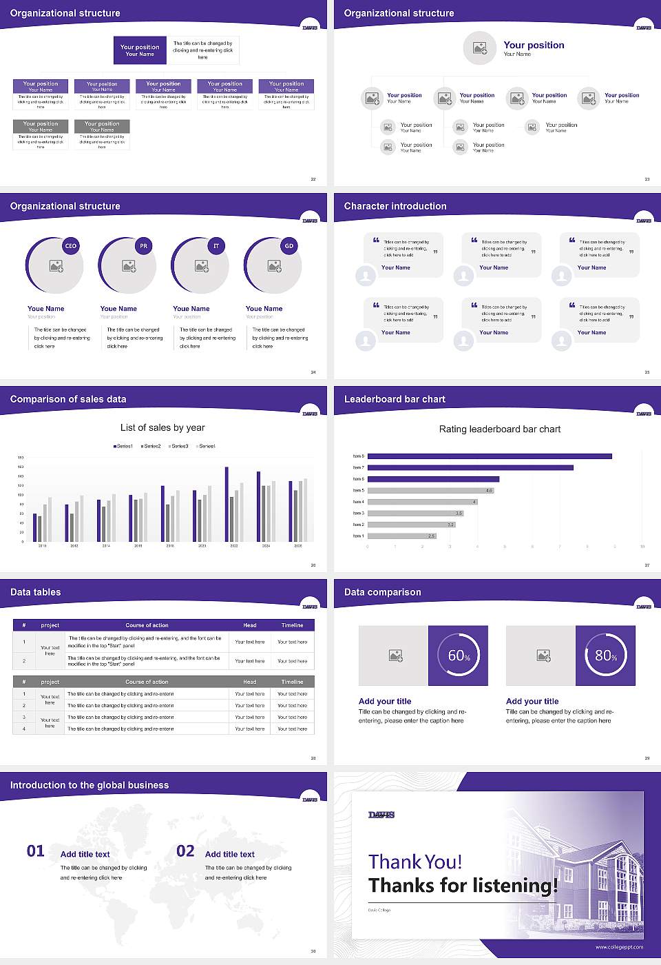 Davis College Academic Presentation/Research Findings Report PPT Template16:9 ratio PPT effect preview image4