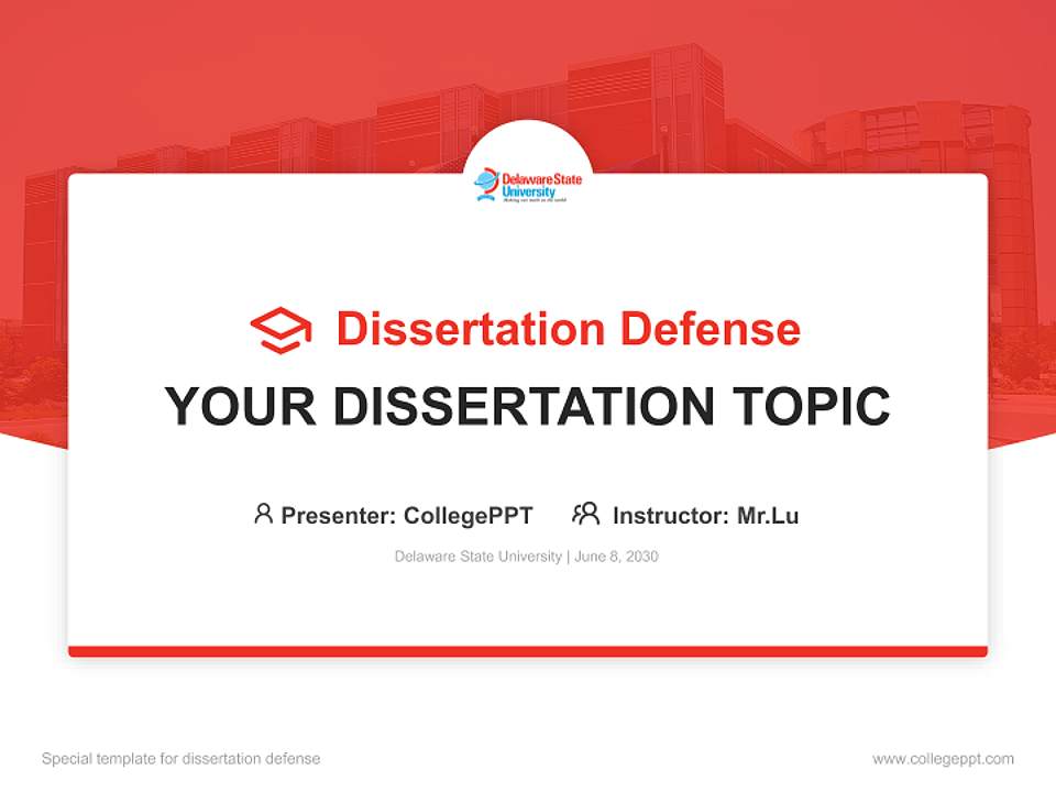 Delaware State University Graduation Thesis Defense PPT Template4:3 ratio PPT effect preview image7