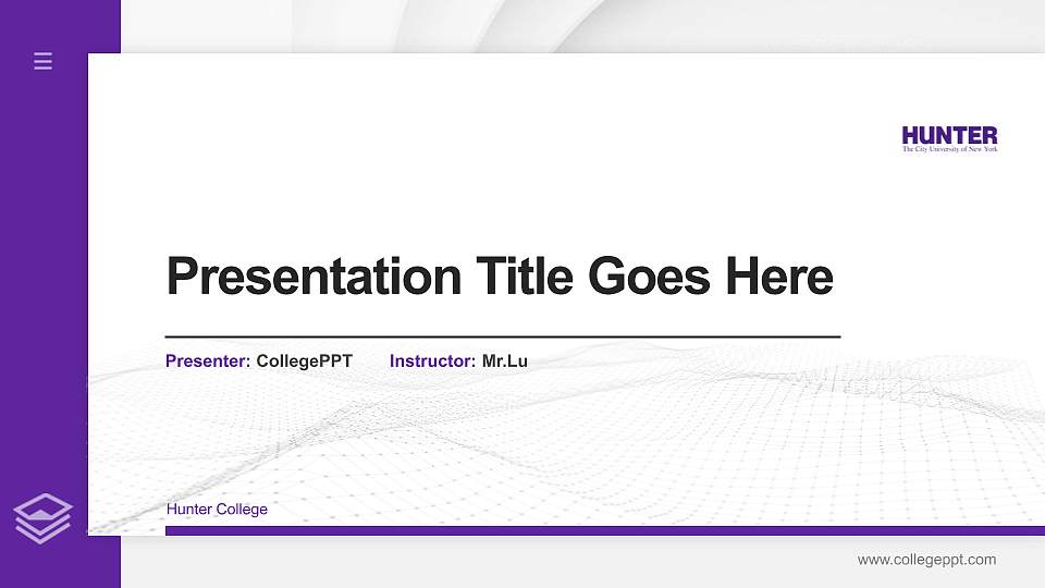 Hunter College Thesis Proposal/Graduation Defense PPT Template16:9 ratio PPT effect preview image