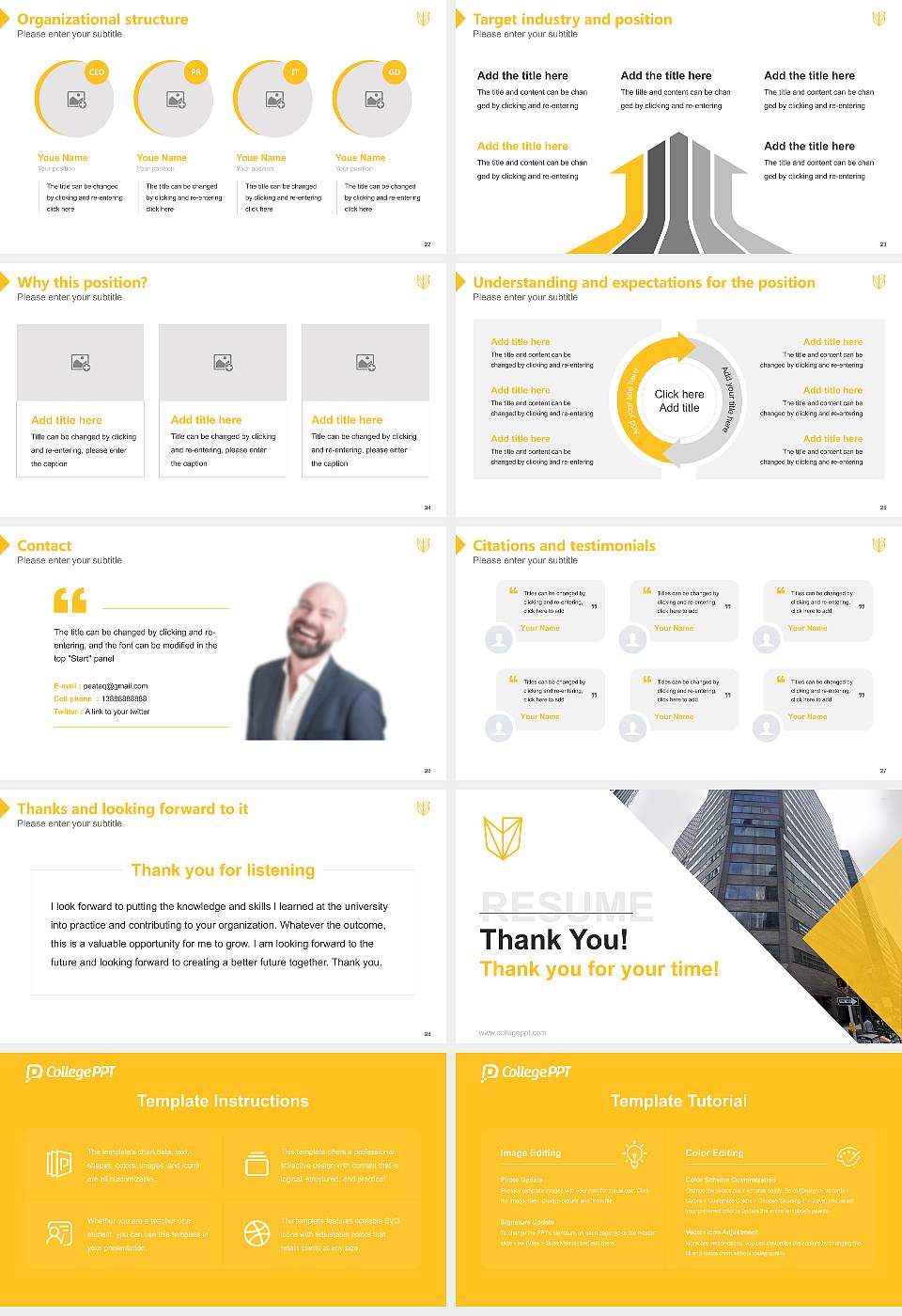 Devry University-Pennsylvania Resume PPT Template16:9 ratio PPT effect preview image4