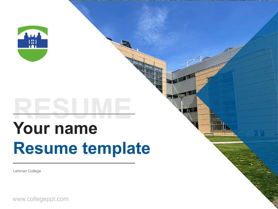 Lehman College Resume PPT Template4:3 ratio PPT effect preview image5