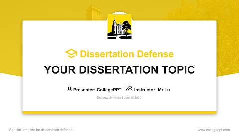 Depauw University Graduation Thesis Defense PPT Template