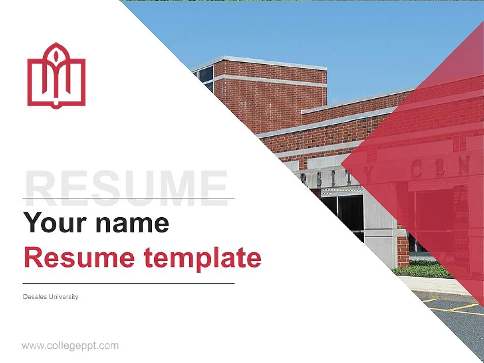 Desales University Resume PPT Template4:3 ratio PPT effect preview image5