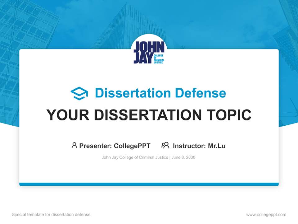 John Jay College of Criminal Justice Graduation Thesis Defense PPT Template4:3 ratio PPT effect preview image7