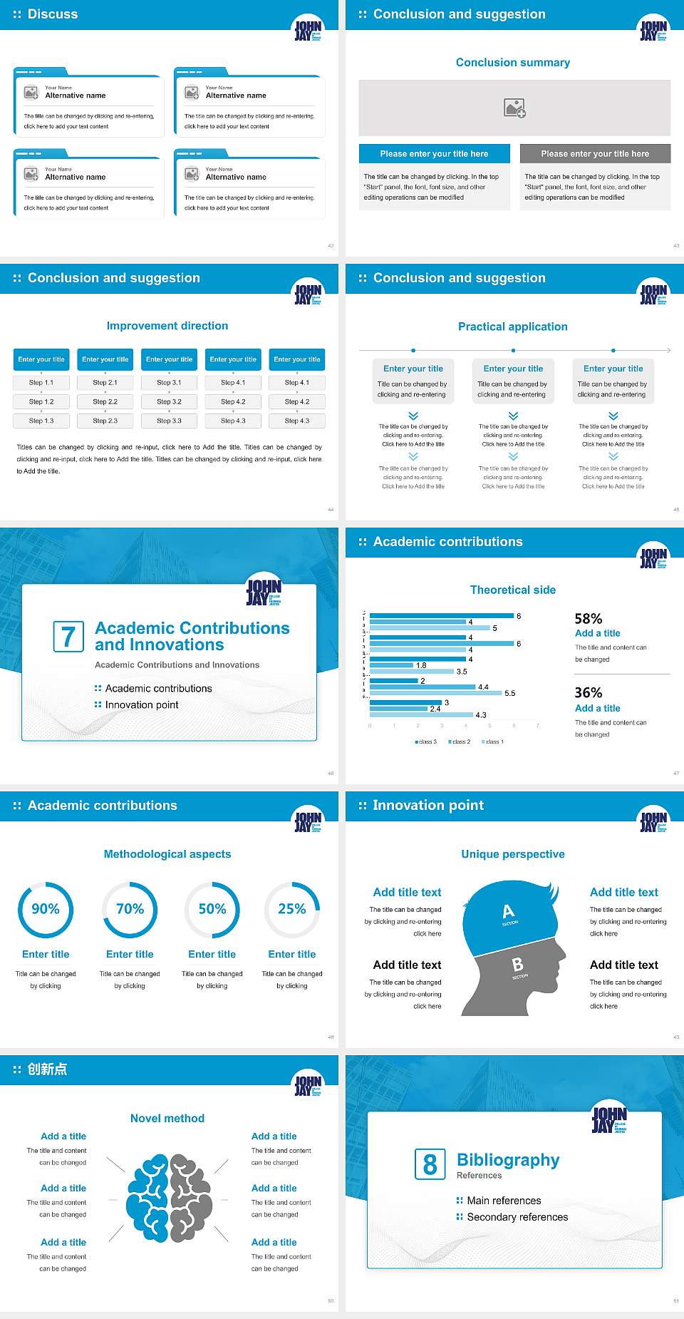 John Jay College of Criminal Justice Graduation Thesis Defense PPT Template4:3 ratio PPT effect preview image6