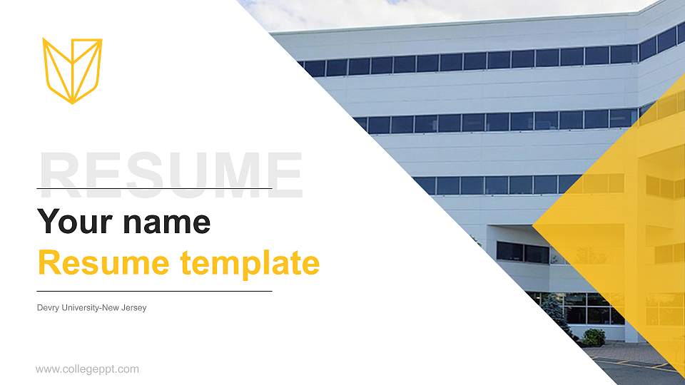 Devry University-New Jersey Resume PPT Template16:9 ratio PPT effect preview image