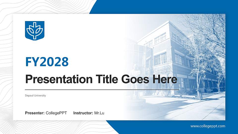 Depaul University Academic Presentation/Research Findings Report PPT Template16:9 ratio PPT effect preview image