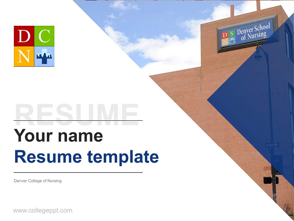 Denver College of Nursing Resume PPT Template4:3 ratio PPT effect preview image5