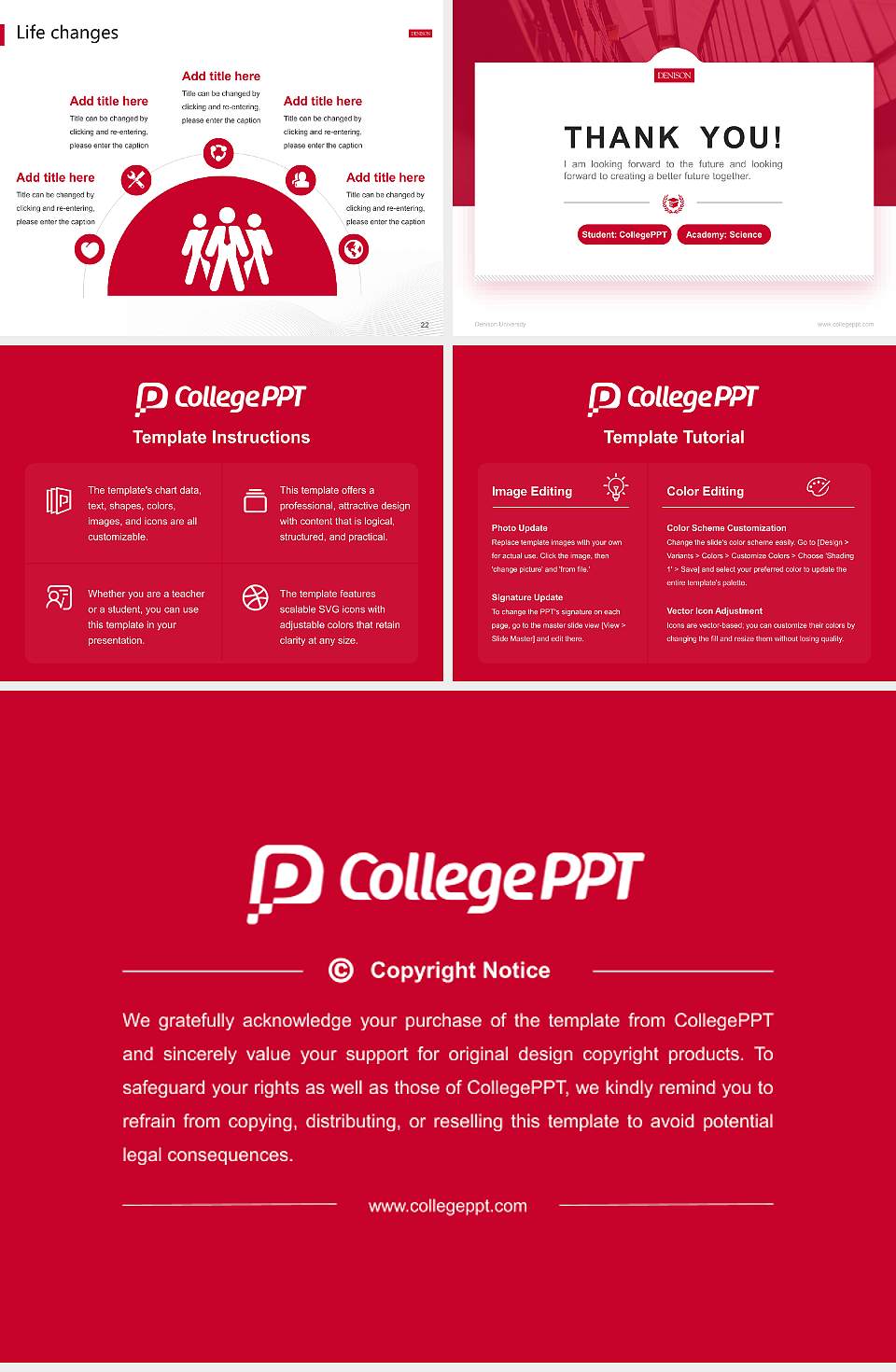 Denison University National Scholarship Defense PPT Template4:3 ratio PPT effect preview image4