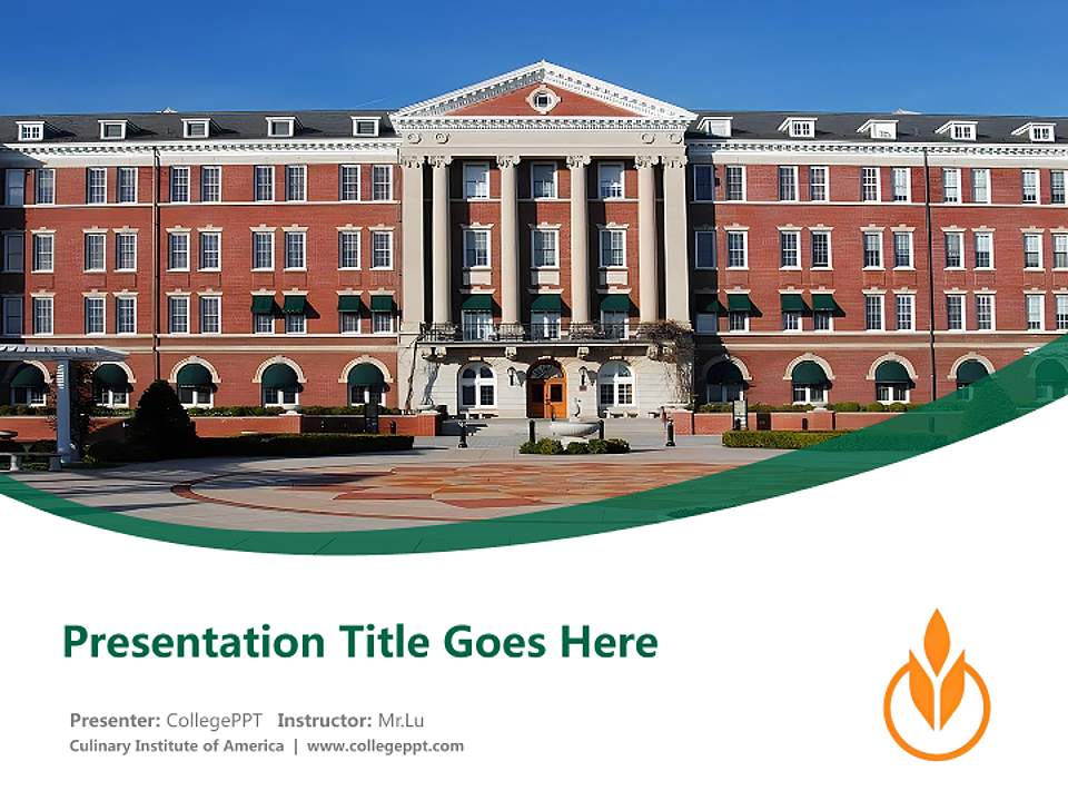 Culinary Institute of America Course/Courseware Creation PPT Template4:3 ratio PPT effect preview image5