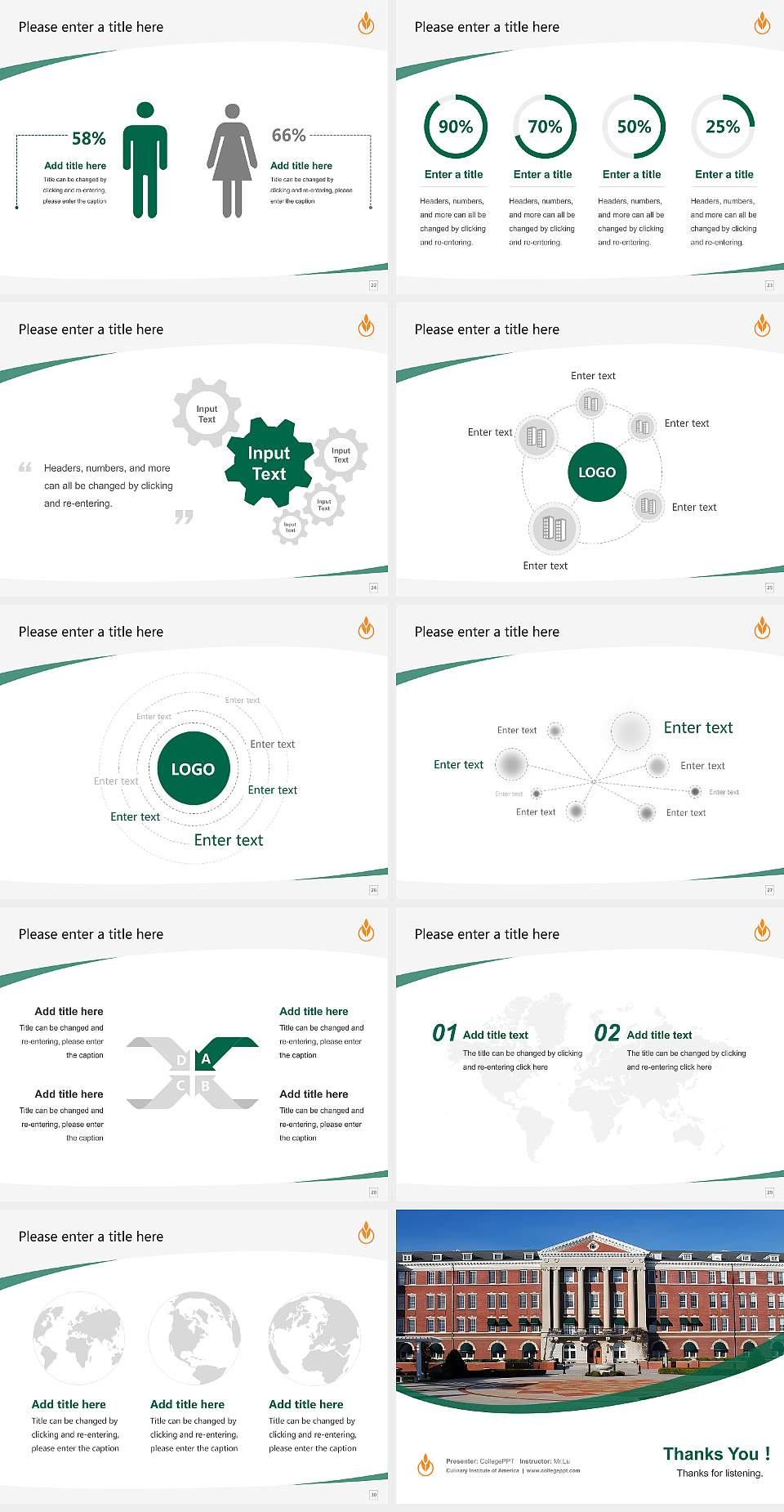 Culinary Institute of America Course/Courseware Creation PPT Template4:3 ratio PPT effect preview image4