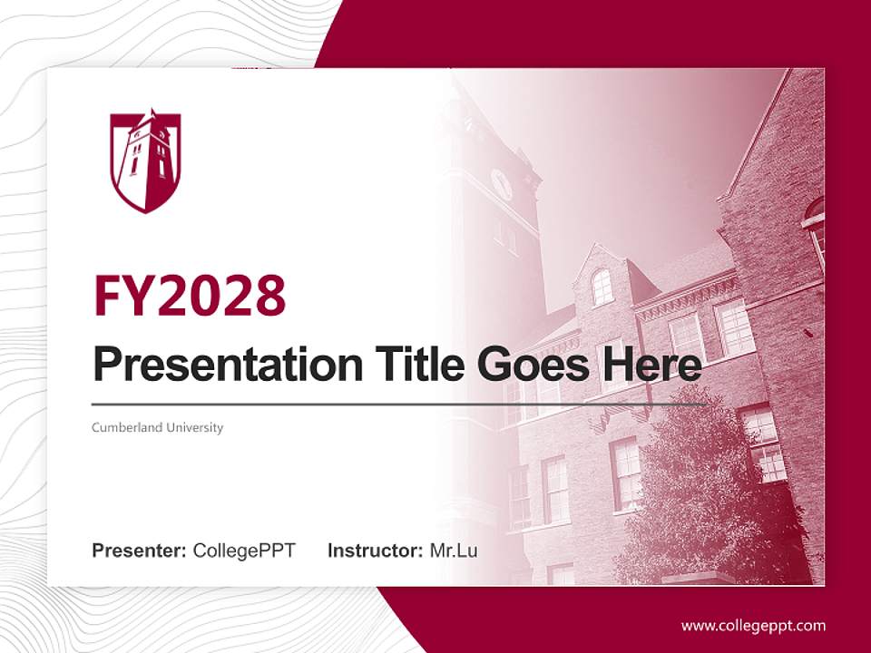 Cumberland University Academic Presentation/Research Findings Report PPT Template4:3 ratio PPT effect preview image5