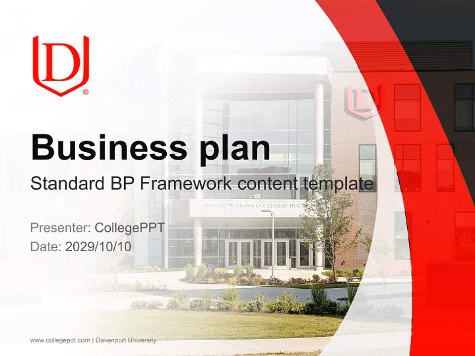 Davenport University Competition/Entrepreneurship Contest PPT Template4:3 ratio PPT effect preview image9