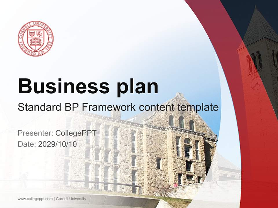 Cornell University Competition/Entrepreneurship Contest PPT Template4:3 ratio PPT effect preview image9