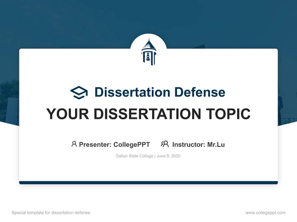 Dalton State College Graduation Thesis Defense PPT Template4:3 ratio PPT effect preview image7