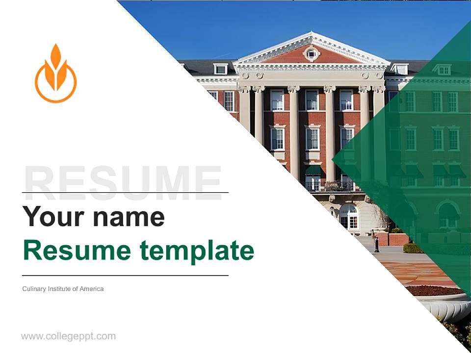 Culinary Institute of America Resume PPT Template4:3 ratio PPT effect preview image5