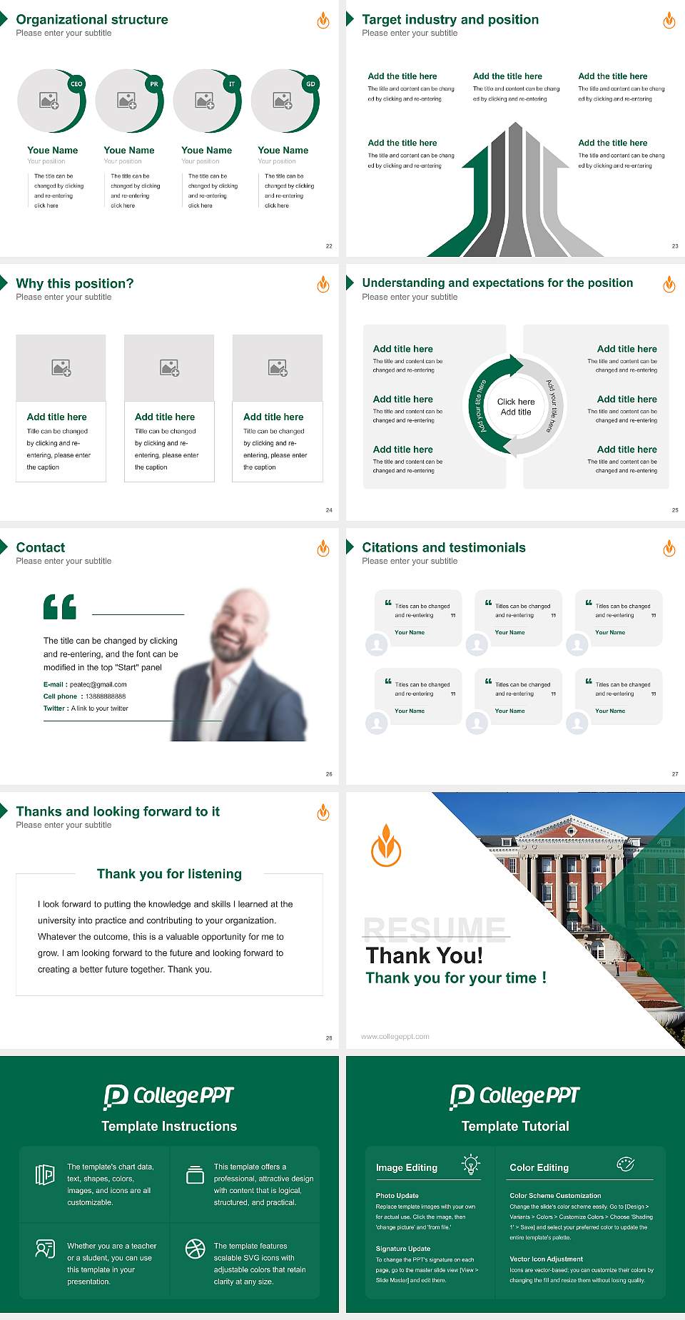 Culinary Institute of America Resume PPT Template4:3 ratio PPT effect preview image4