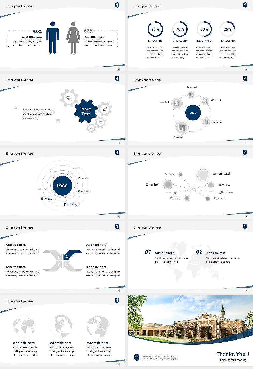Covenant Theological Seminary Course/Courseware Creation PPT Template16:9 ratio PPT effect preview image4