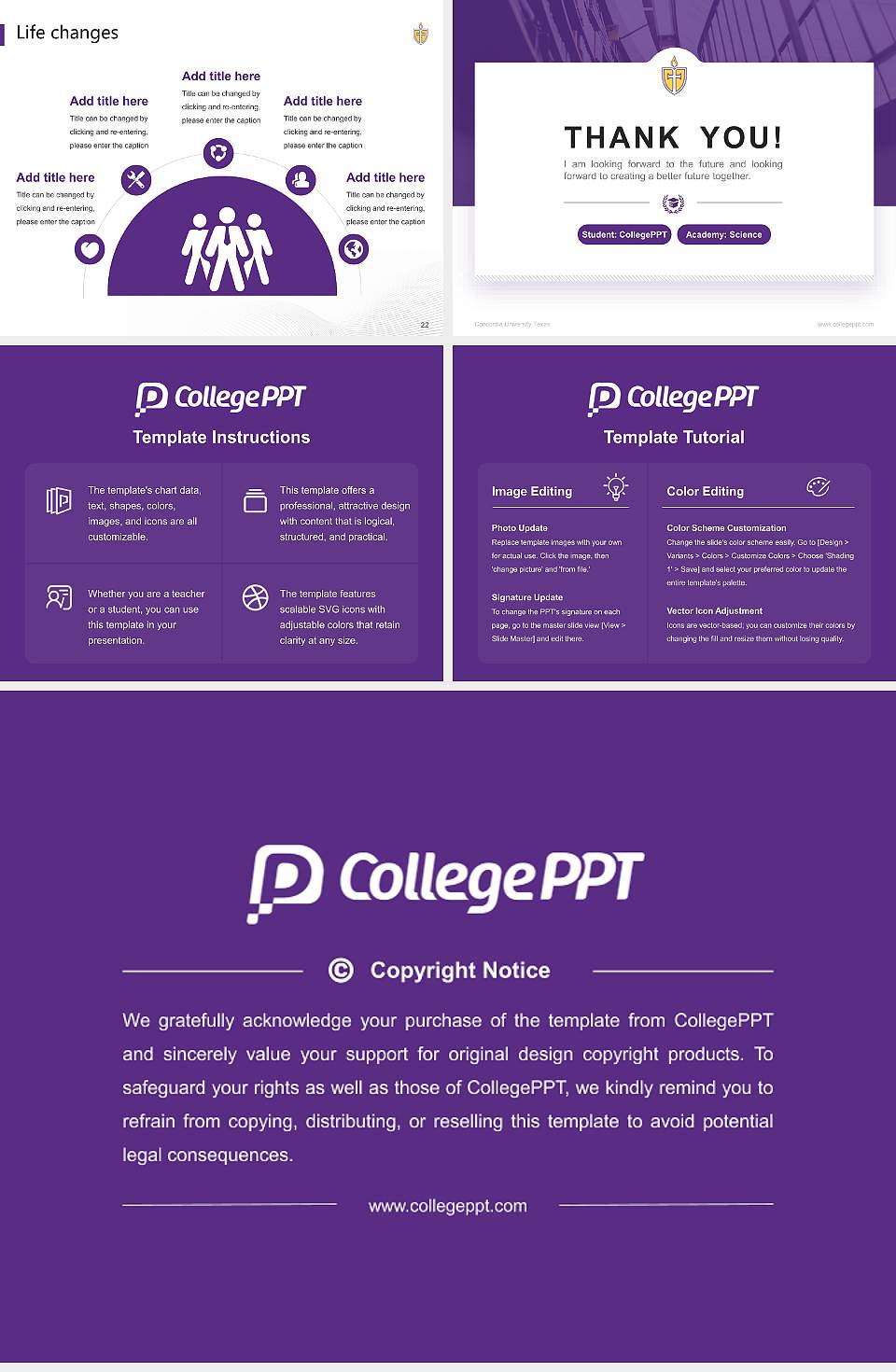 Concordia University Texas National Scholarship Defense PPT Template4:3 ratio PPT effect preview image4