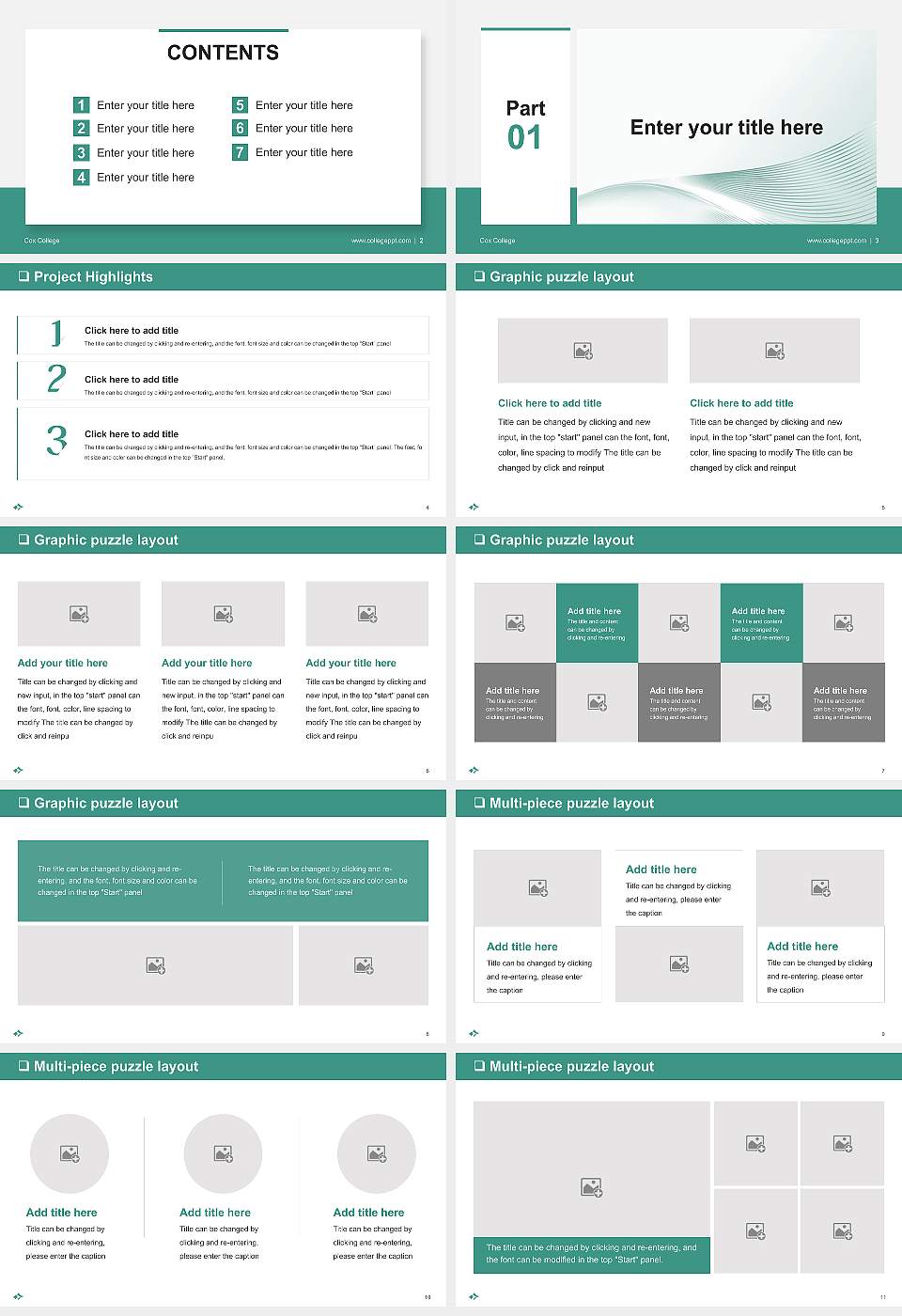 Cox College General Purpose PPT Template16:9 ratio PPT effect preview image2