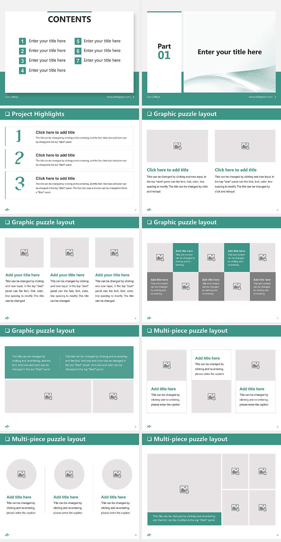 Cox College General Purpose PPT Template4:3 ratio PPT effect preview image2