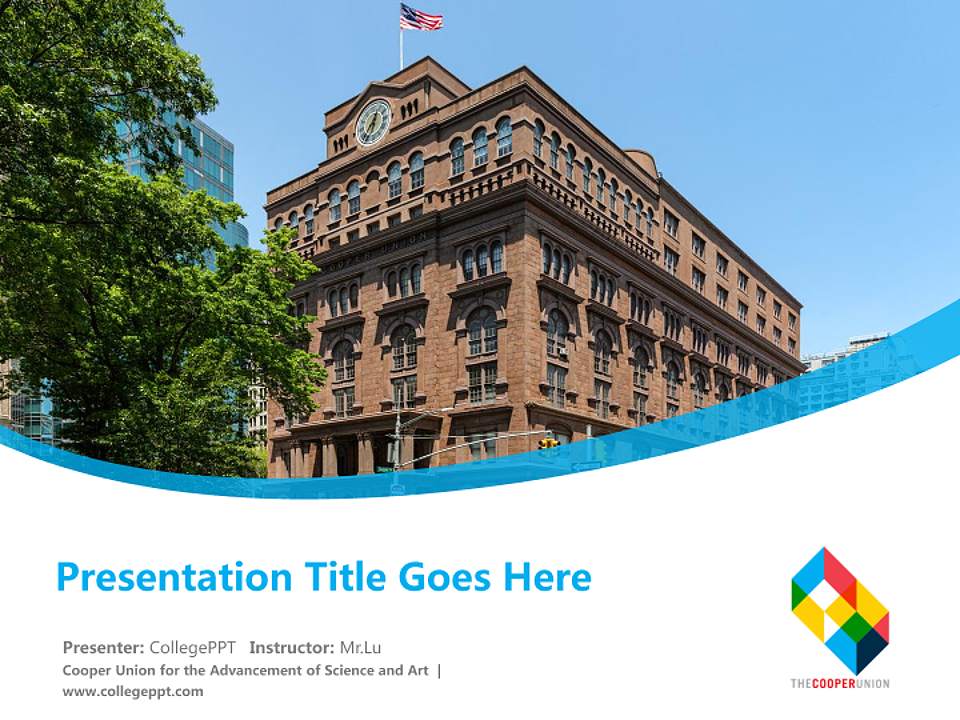 Cooper Union for the Advancement of Science and Art Course/Courseware Creation PPT Template4:3 ratio PPT effect preview image5
