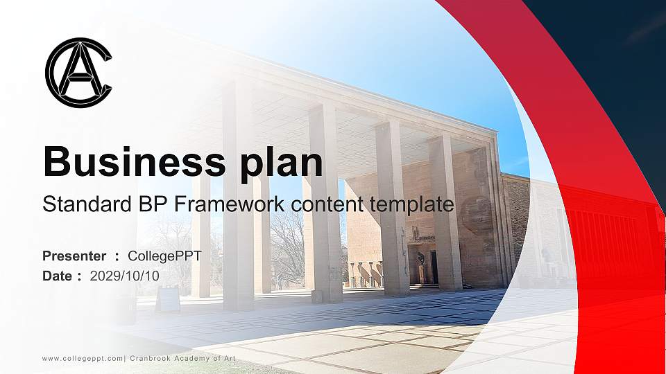 Cranbrook Academy of Art Competition/Entrepreneurship Contest PPT Template16:9 ratio PPT effect preview image