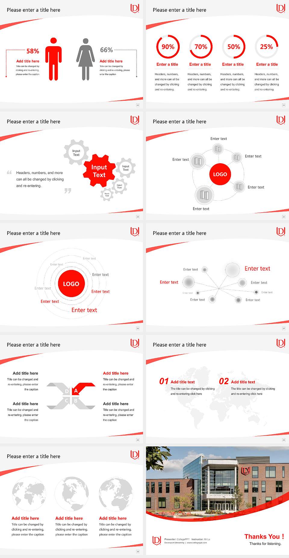 Davenport University Course/Courseware Creation PPT Template4:3 ratio PPT effect preview image4