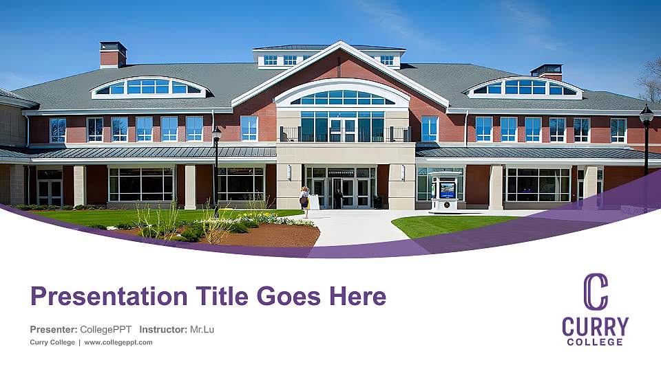 Curry College Course/Courseware Creation PPT Template16:9 ratio PPT effect preview image