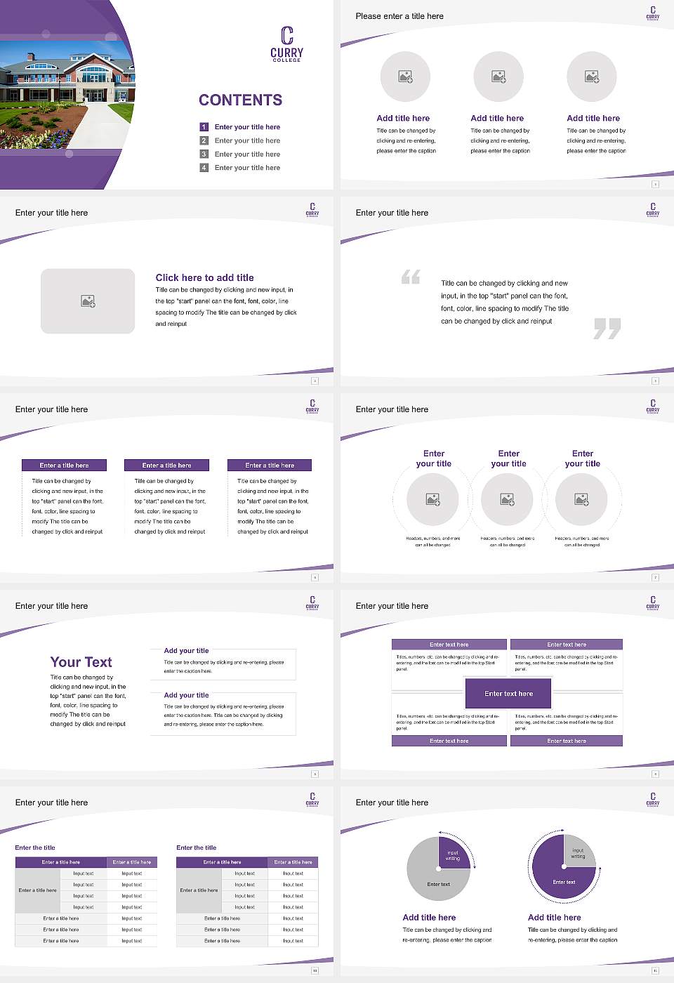 Curry College Course/Courseware Creation PPT Template16:9 ratio PPT effect preview image2