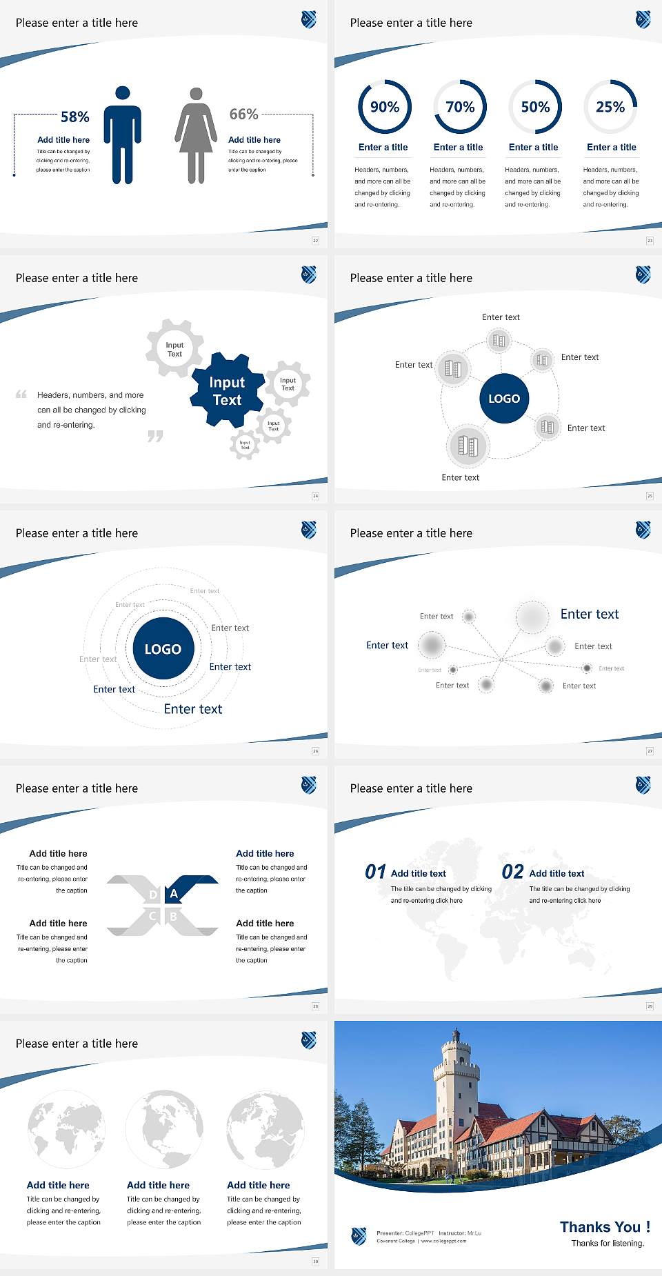 Covenant College Course/Courseware Creation PPT Template4:3 ratio PPT effect preview image4
