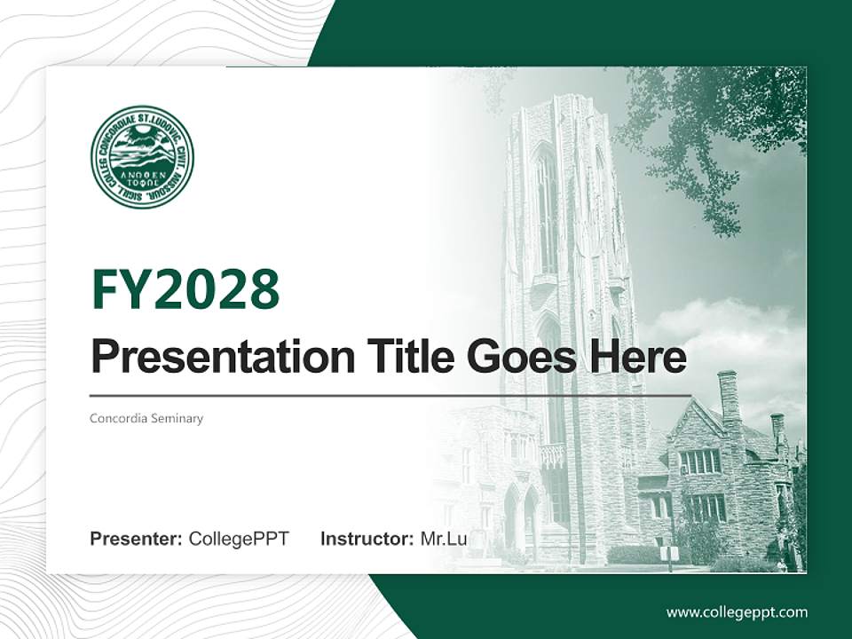 Concordia Seminary Academic Presentation/Research Findings Report PPT Template4:3 ratio PPT effect preview image5