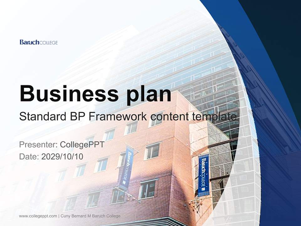 Cuny Bernard M Baruch College Competition/Entrepreneurship Contest PPT Template4:3 ratio PPT effect preview image9