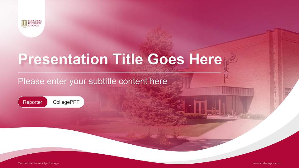 Concordia University-Chicago Lecture Sharing and Networking Event PPT Template16:9 ratio PPT effect preview image
