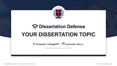 Dallas Baptist University Graduation Thesis Defense PPT Template