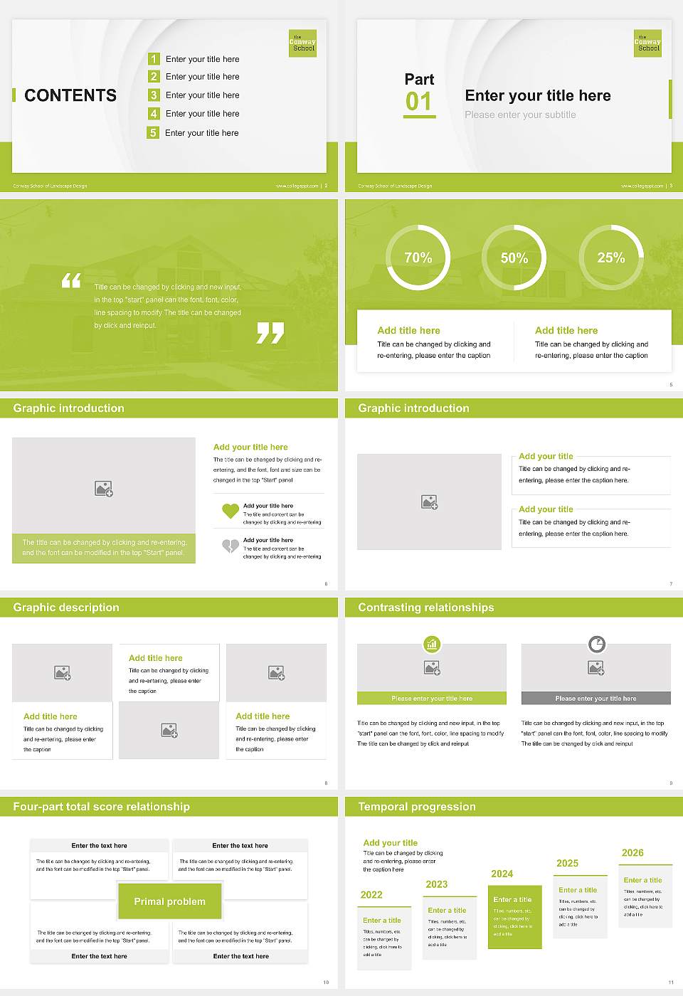 Conway School of Landscape Design Thesis Proposal/Graduation Defense PPT Template16:9 ratio PPT effect preview image2