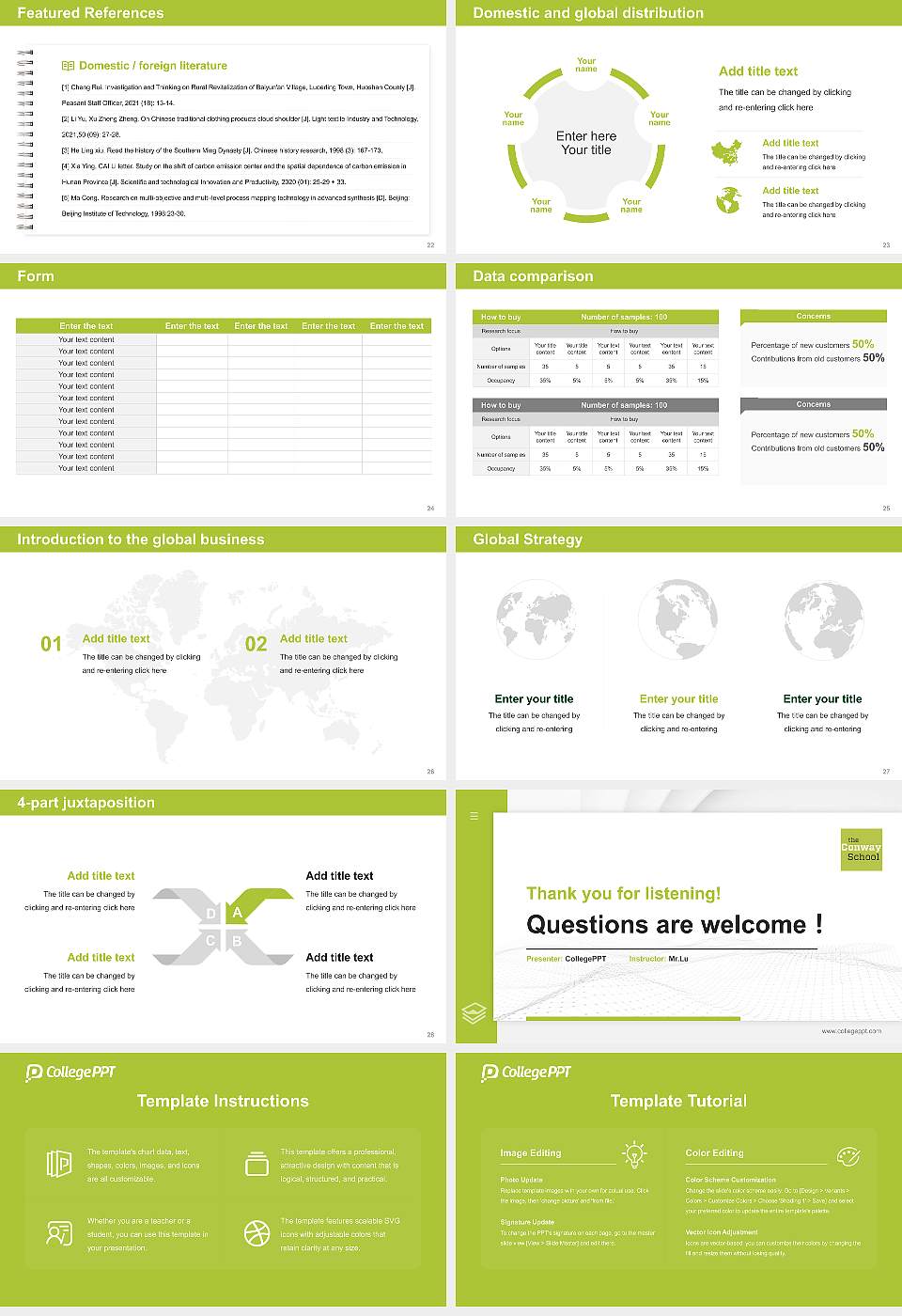 Conway School of Landscape Design Thesis Proposal/Graduation Defense PPT Template16:9 ratio PPT effect preview image4