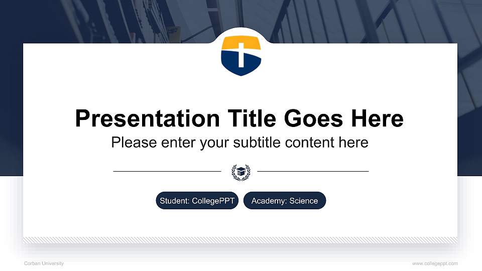 Corban University National Scholarship Defense PPT Template16:9 ratio PPT effect preview image