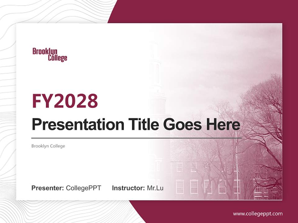 Brooklyn College Academic Presentation/Research Findings Report PPT Template4:3 ratio PPT effect preview image5